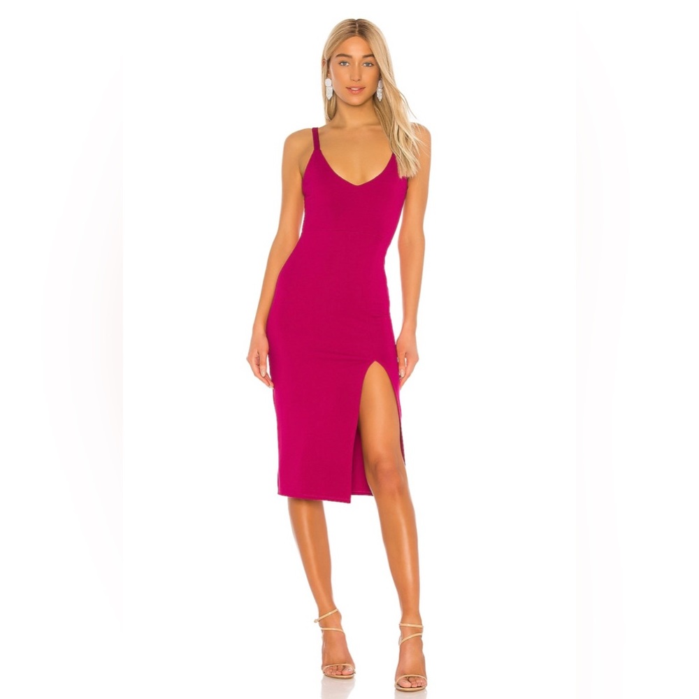 Lucie Midi Dress in Fuchsia